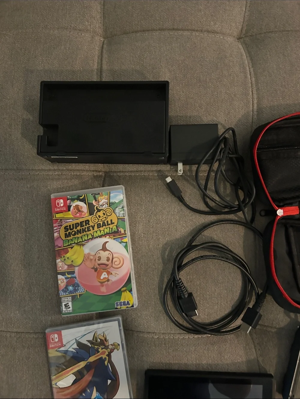 Nintendo Switch with Neon Blue & Neon Red Joy‑Con and Accessories